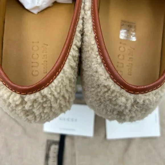 Men’s Gucci Horsebit ivory woolloafers size 9.5 made in Italy.